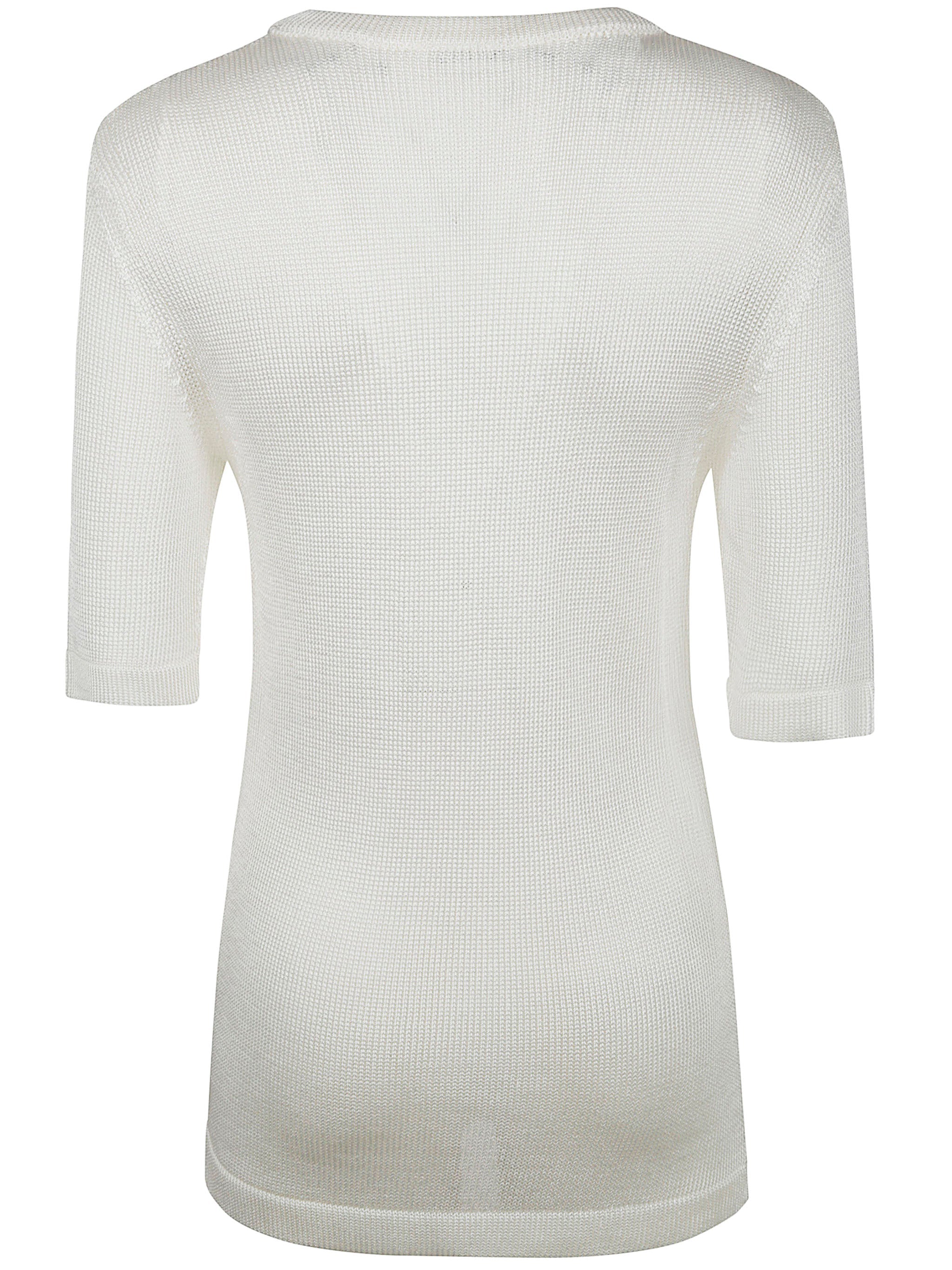 Jil Sander Women Ss Cn T-Shirt W/ Flower Crochet