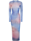 Jean Paul Gaultier Women Mesh Long Dress Printed "Air"