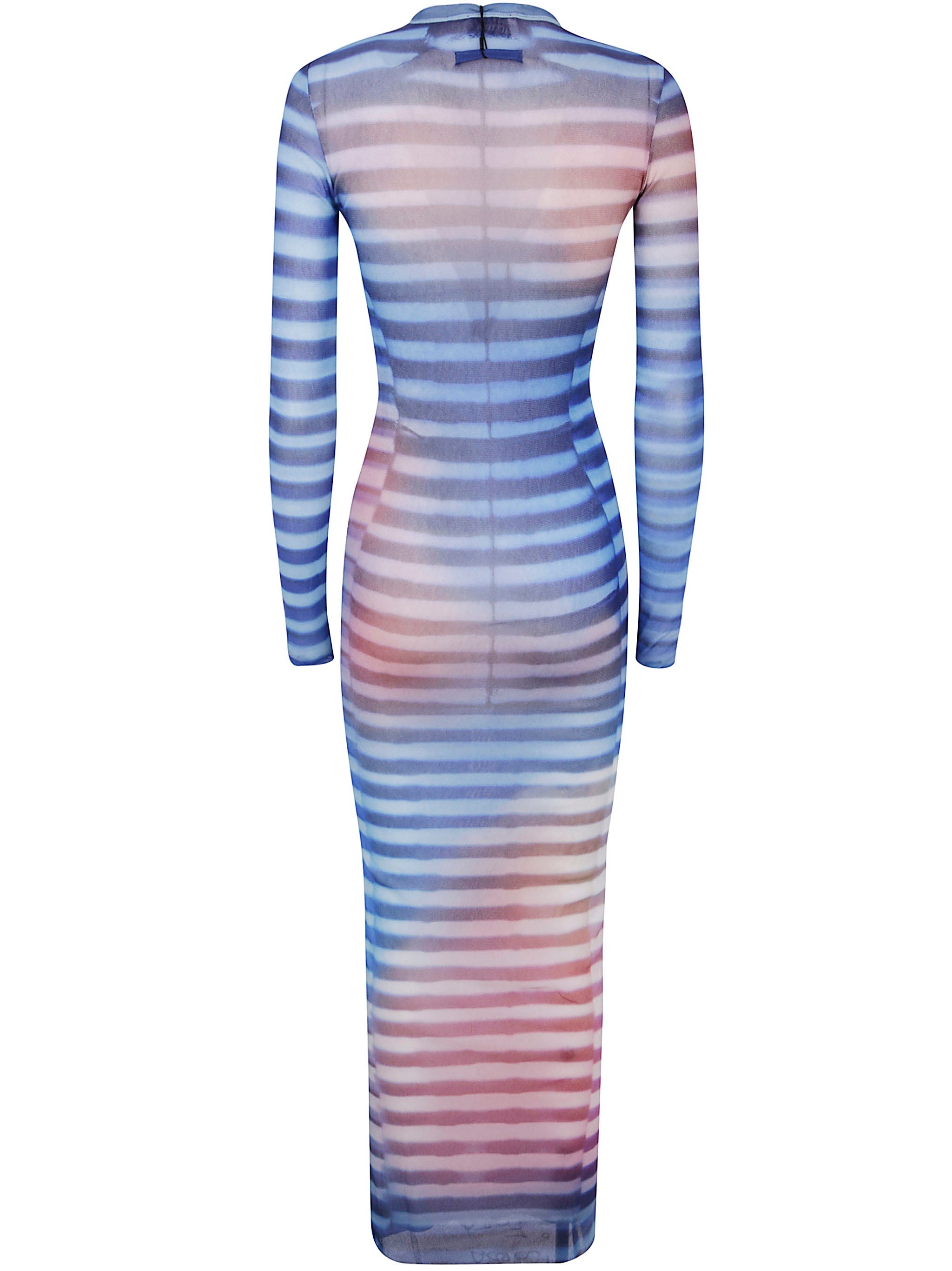 Jean Paul Gaultier Women Mesh Long Dress Printed "Air"