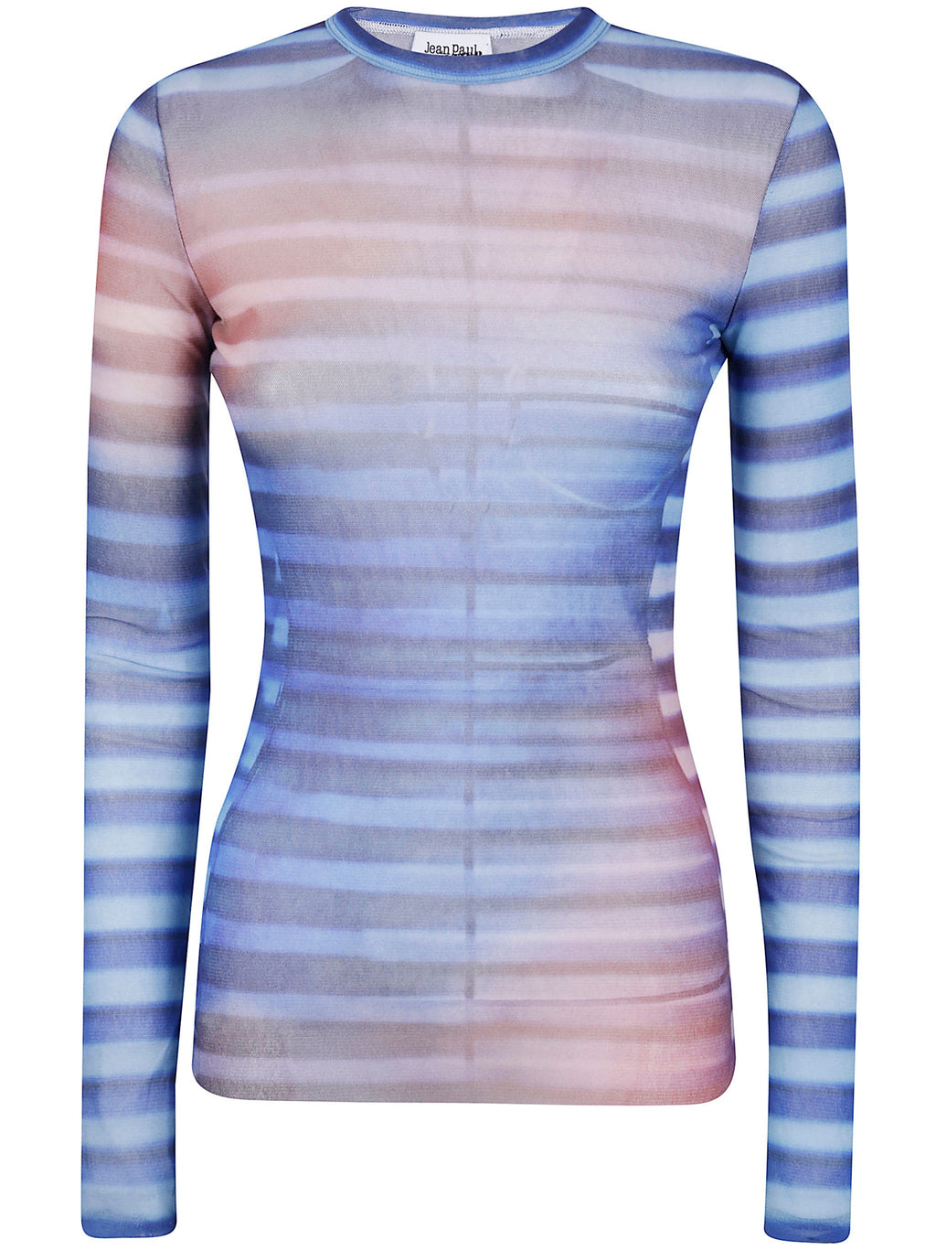 Jean Paul Gaultier Women Mesh Long Sleeves Top Printed "Air"