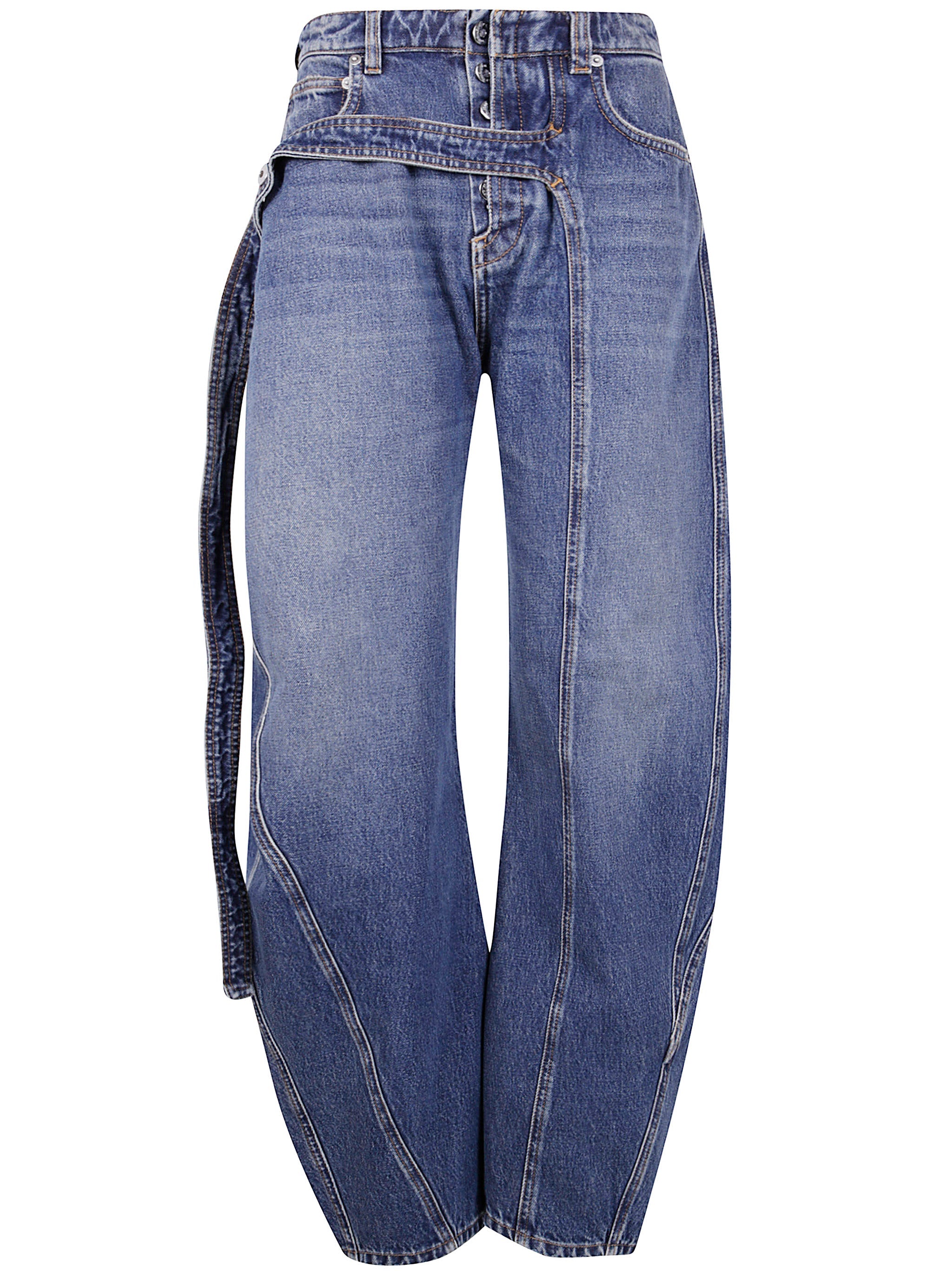 Jean Paul Gaultier Women Low Waisted Jean With Strap Detail On The Front