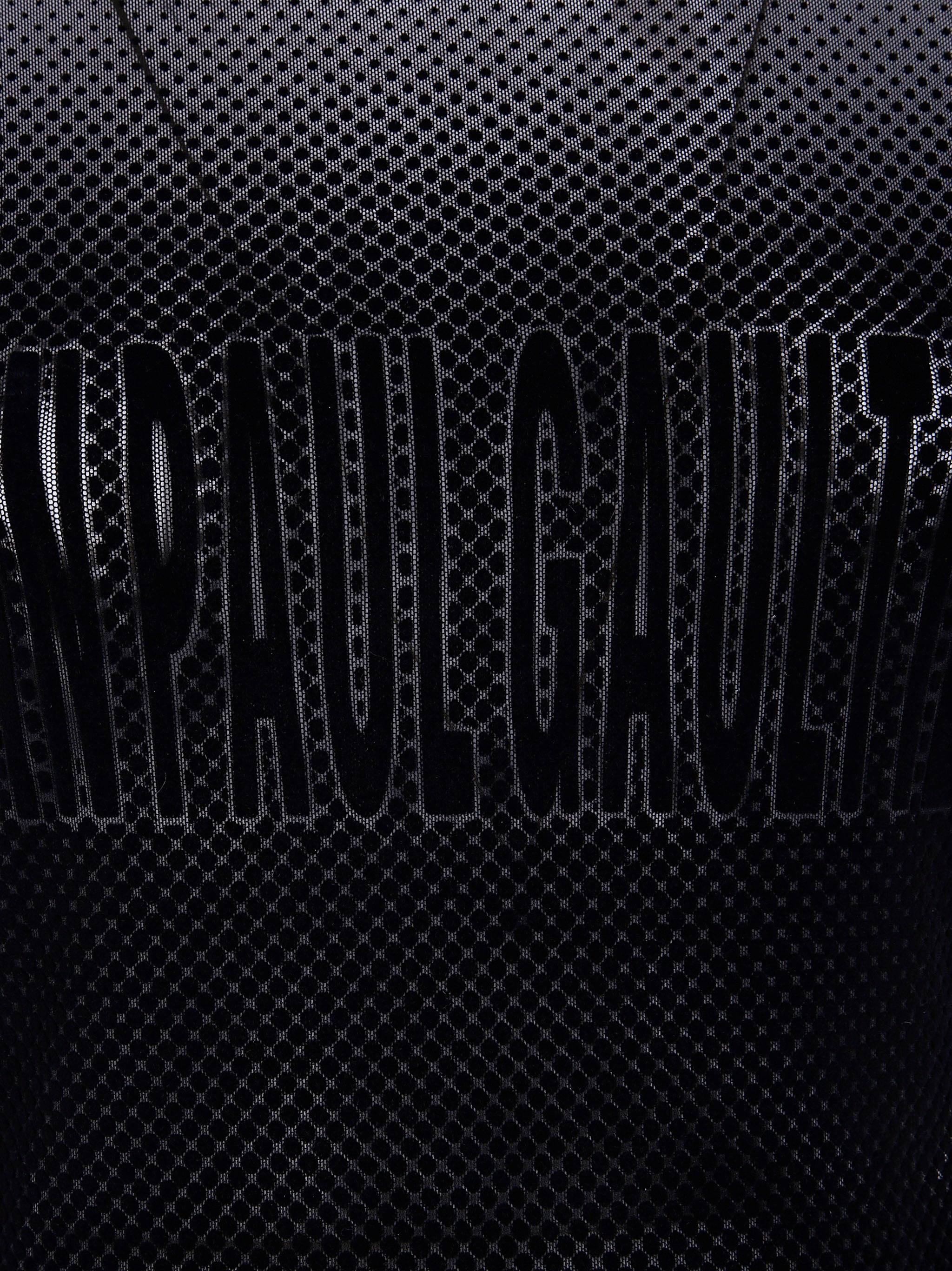 Jean Paul Gaultier Women Mesh Sleeveless Long Dress With Velvet Flock "Jean Paul Gaultier"
