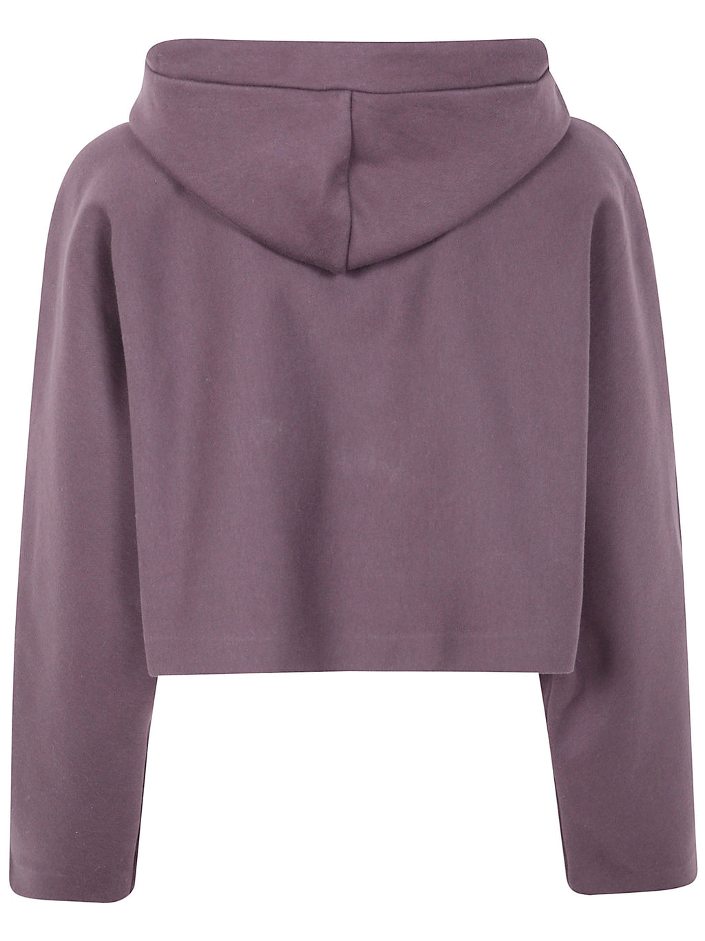 Jean Paul Gaultier Women Bonded Cotton Cropped Bat Sleeves Hoodie With "Gaultier" Embossing