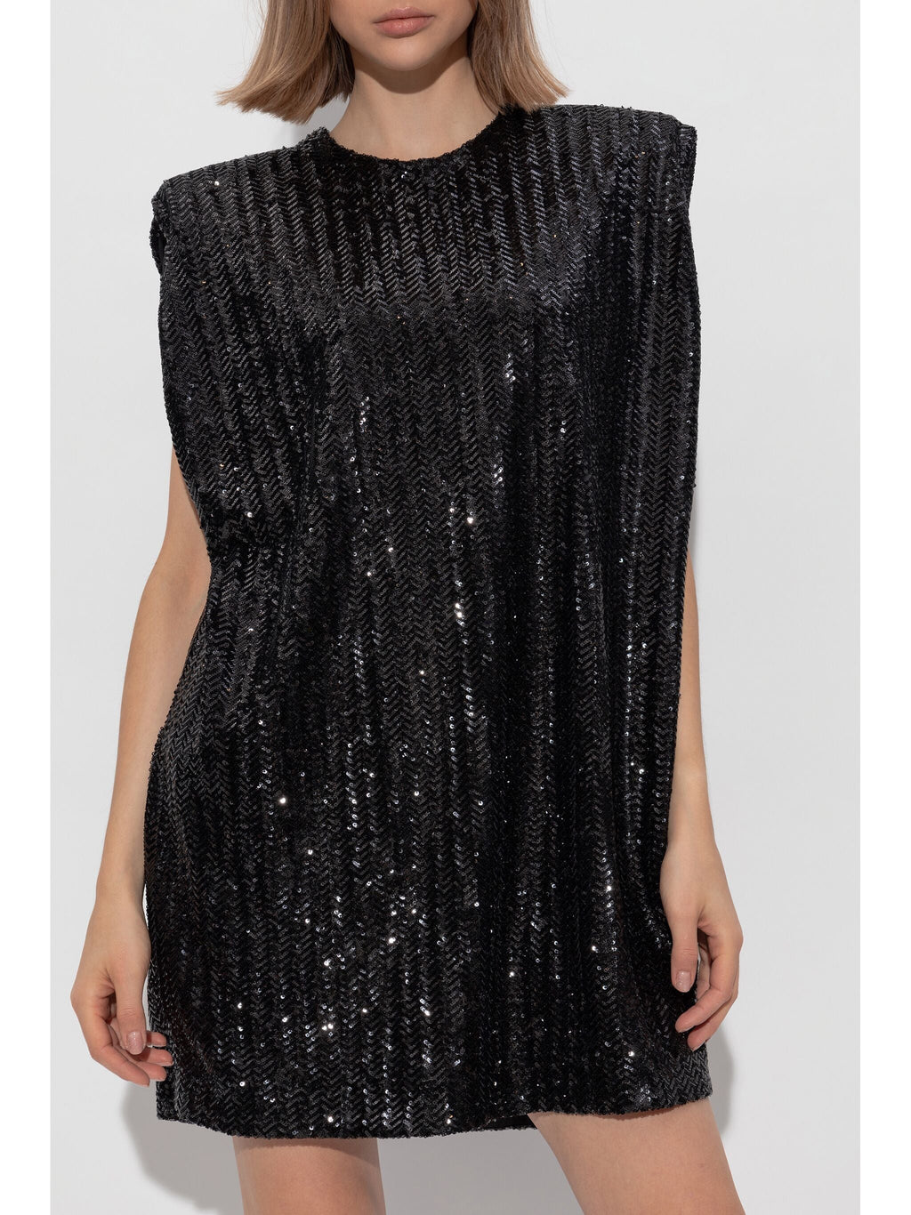 Golden Goose Women Journey W`S Sleeveless Tee Dress With Shoulderpads Full Paillettes