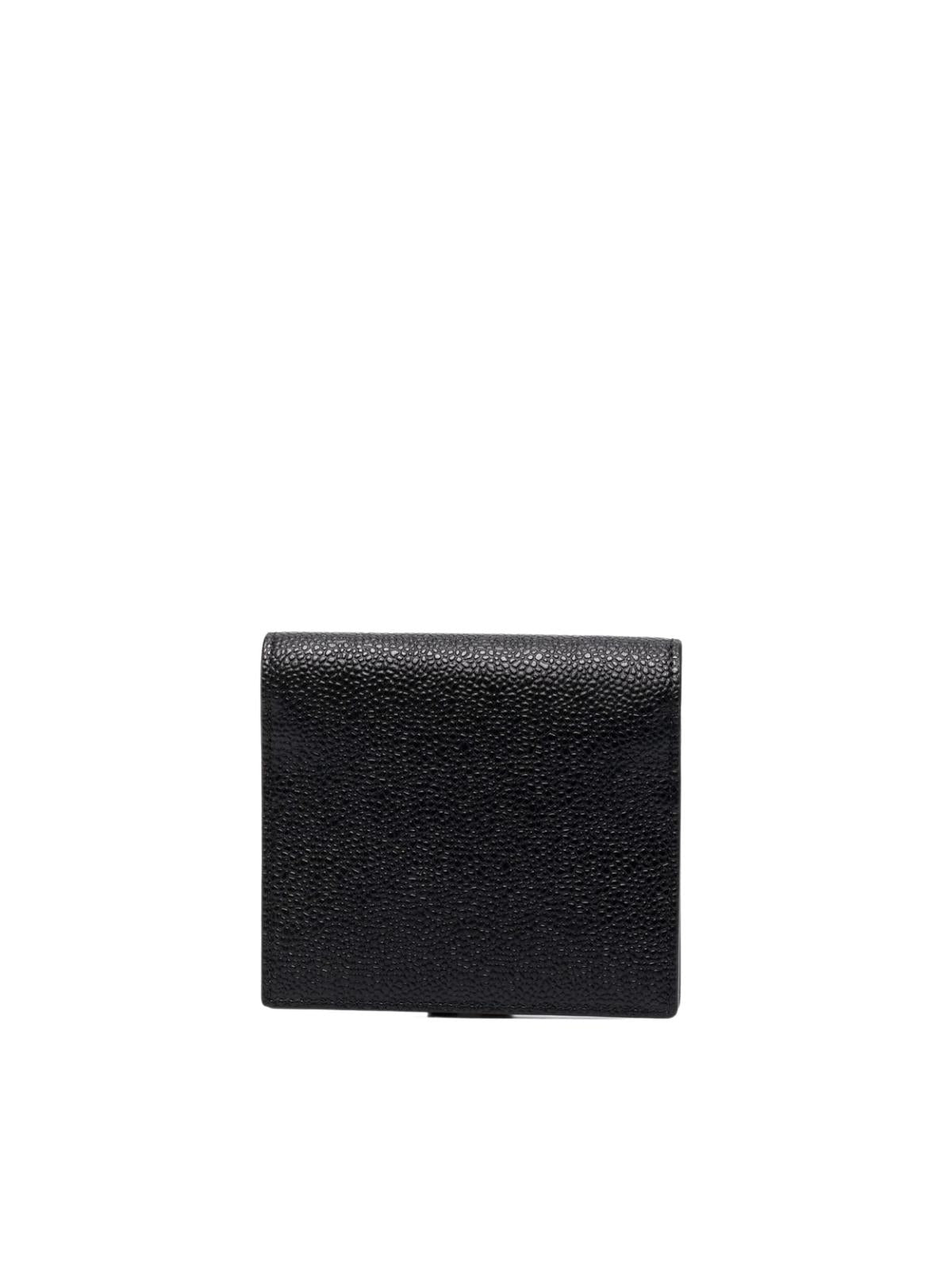 Thom Browne Women 3-Bow Card Holder W/ Chain Strap In Pebble Grain Leather - L12, H13, W3