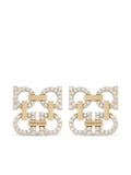 Ferragamo Women Crystal Embellished Four Gancini Clip On Earrings