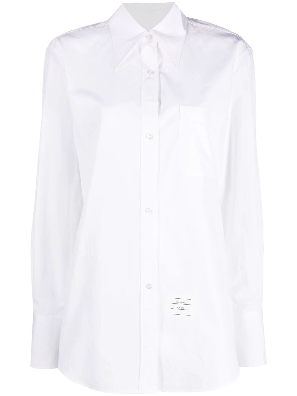 Thom Browne Women Exaggerated Easy Fit Point Collar Shirt In Poplin