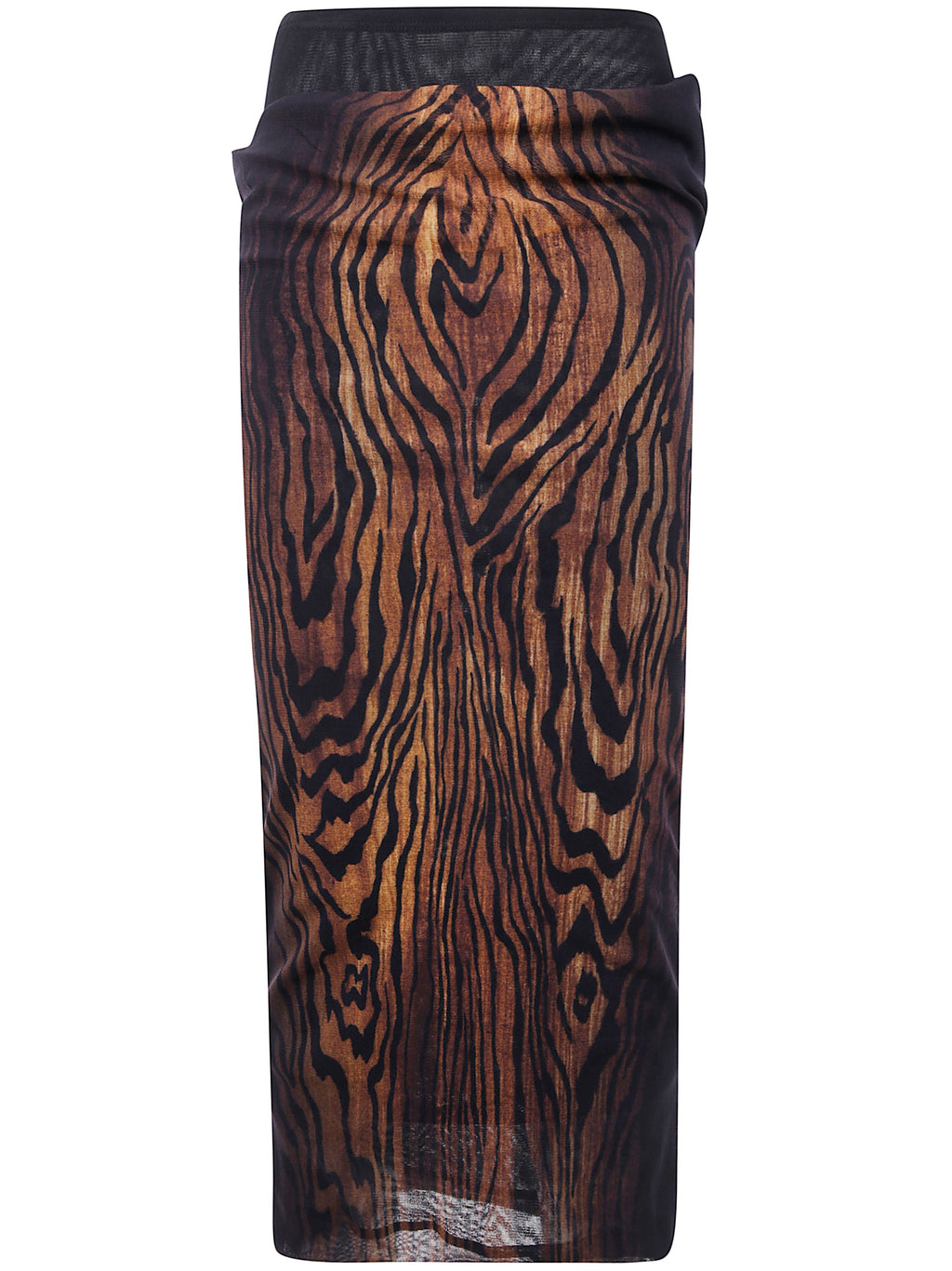 Jean Paul Gaultier Women Mesh Skirt Double Layer Printed "Wood"