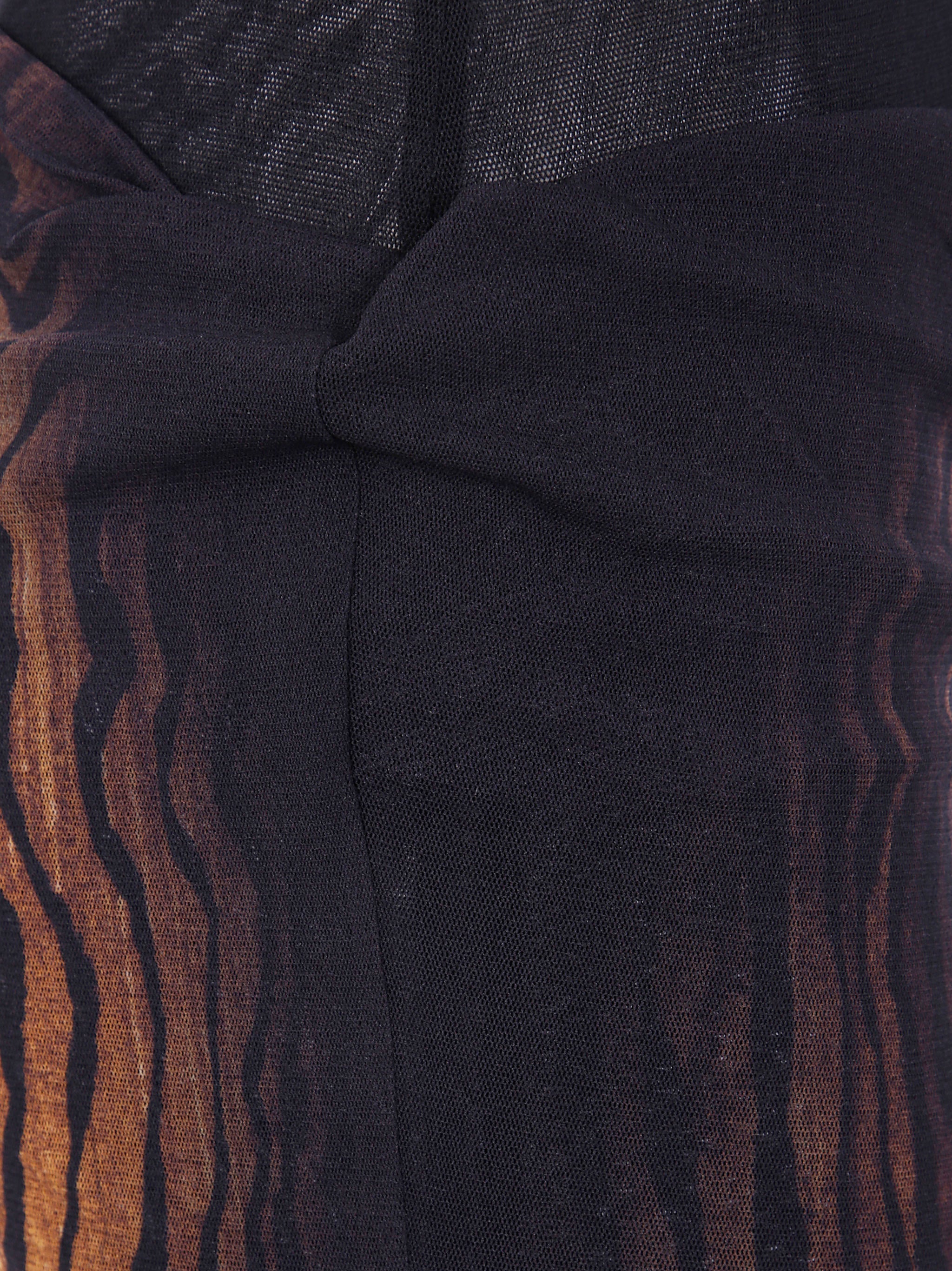 Jean Paul Gaultier Women Mesh Skirt Double Layer Printed "Wood"