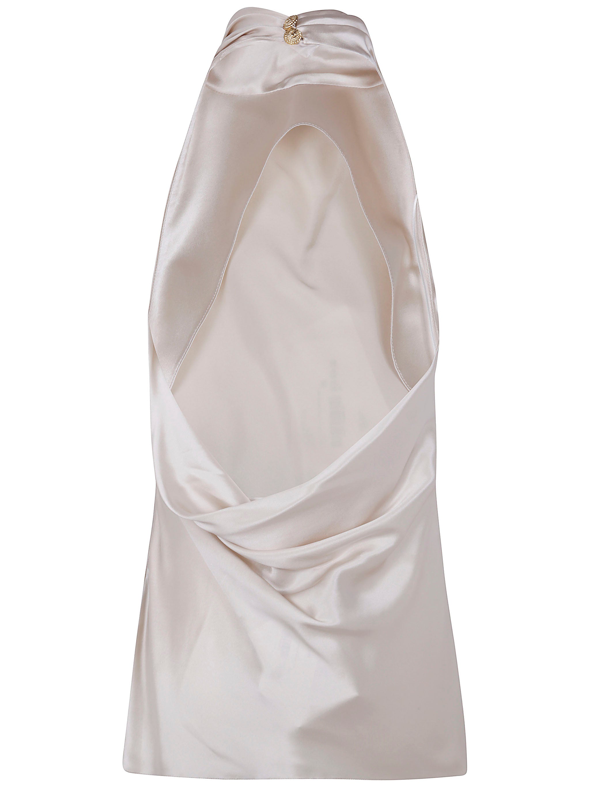 Balmain Women Halterneck Crepe Satin Top