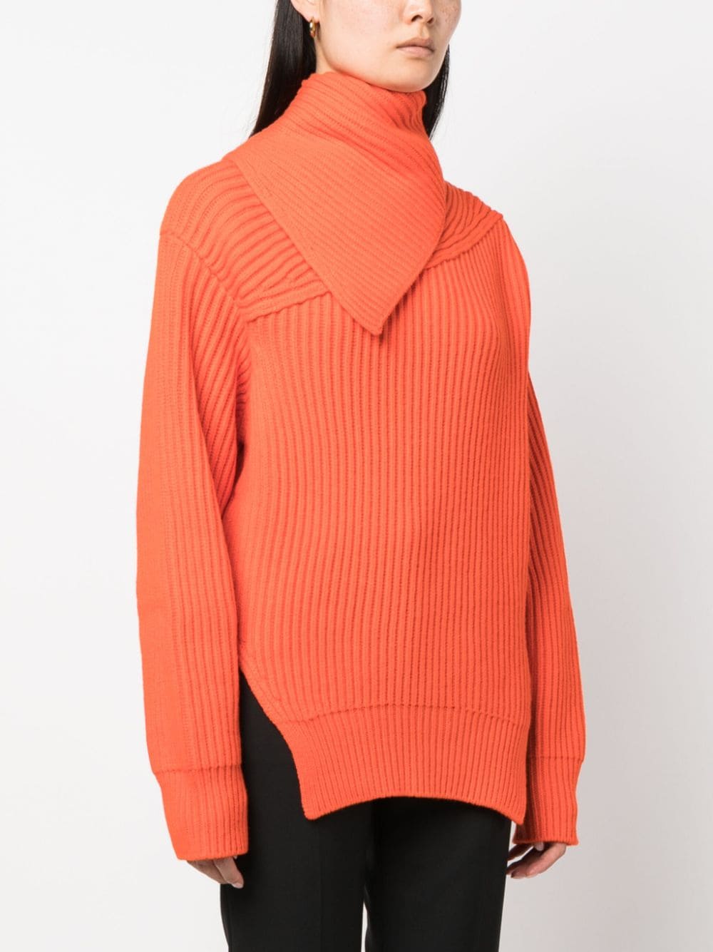 Jil Sander Women Long Sleeves Foulard Neck Cardigan