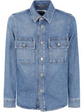 Jacob Cohen Men Light Jacket Denim Blue Vintage