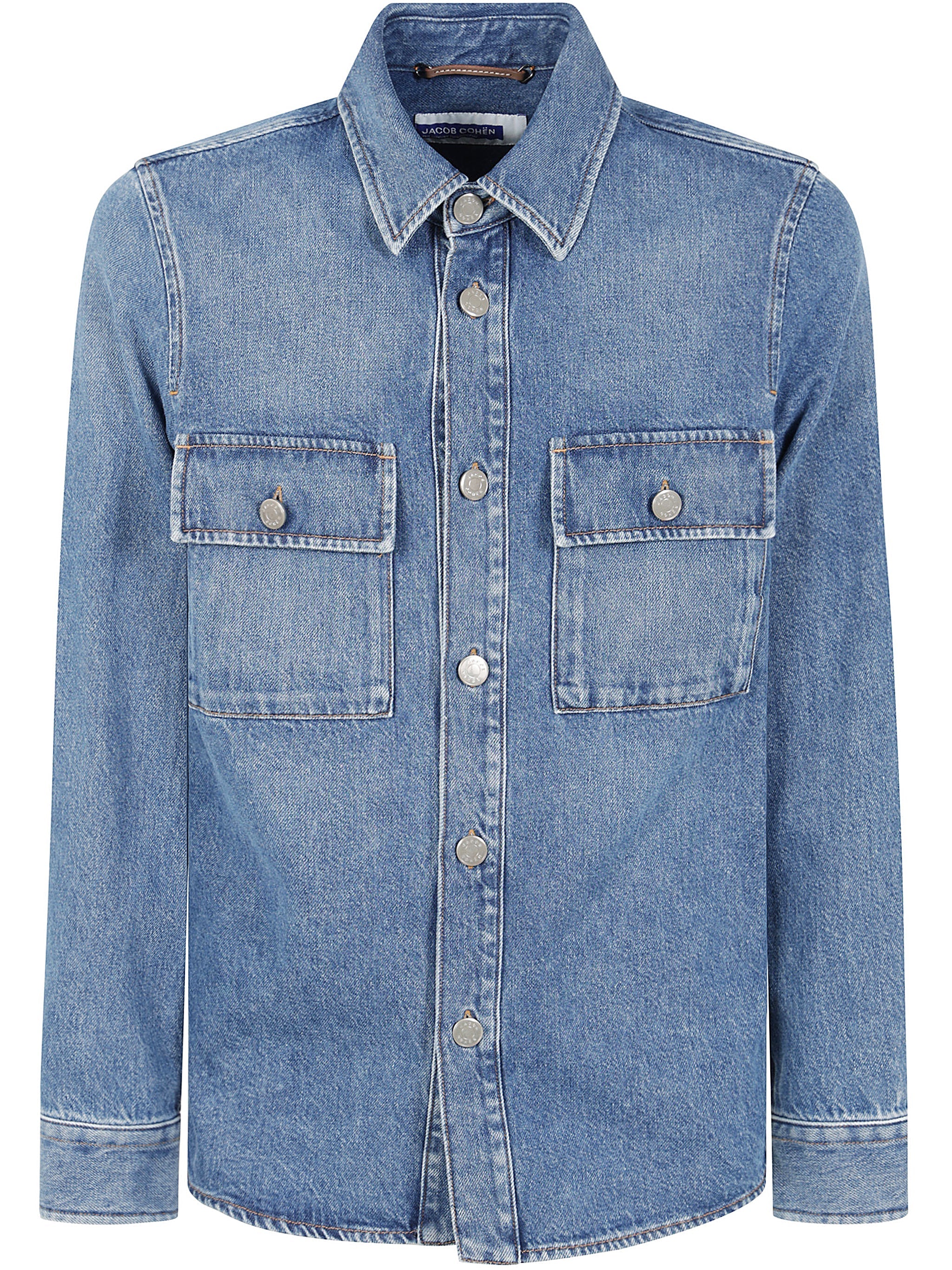 Jacob Cohen Men Light Jacket Denim Blue Vintage