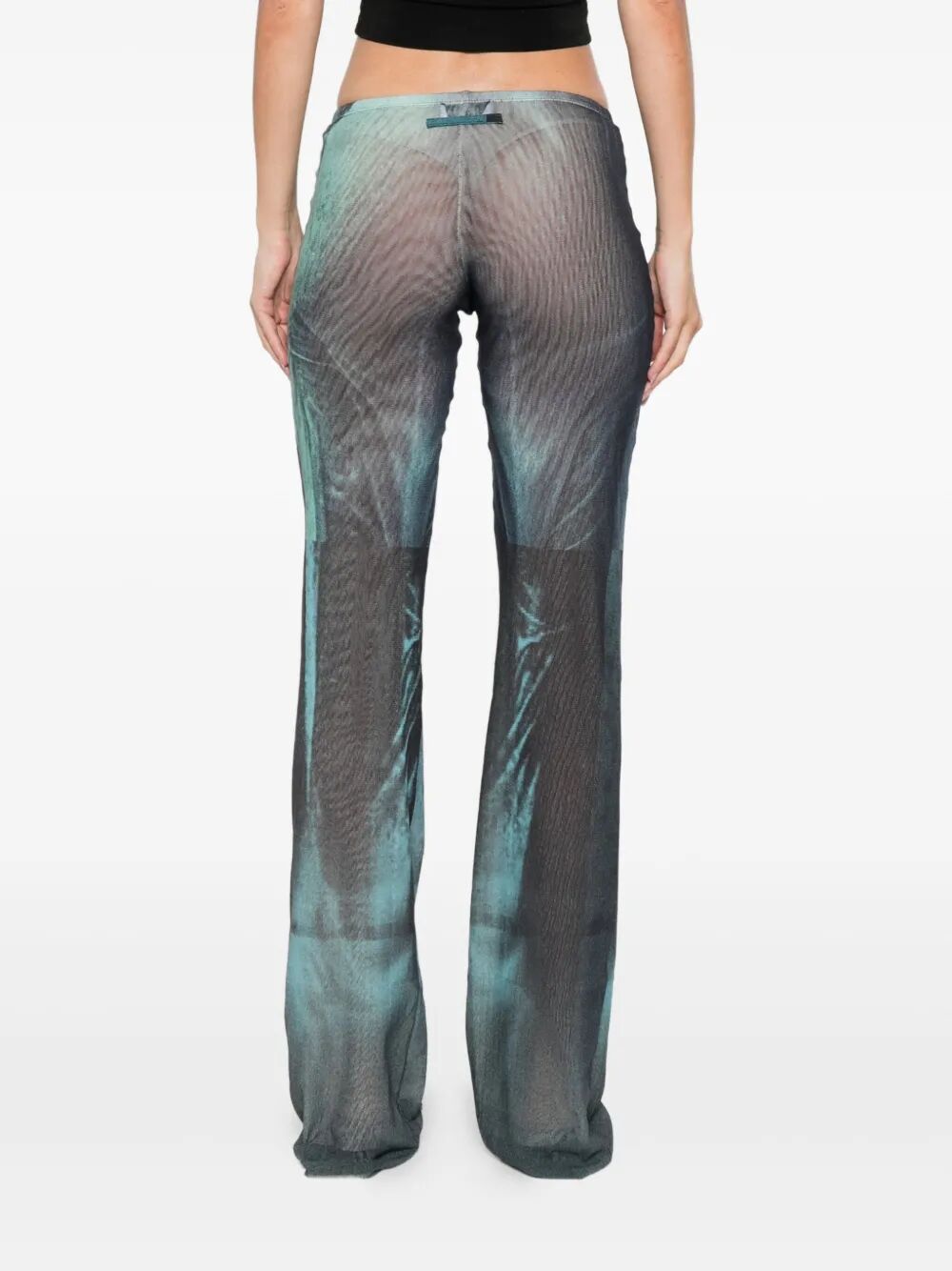 Jean Paul Gaultier Women Mesh Trouser Printed "Water"