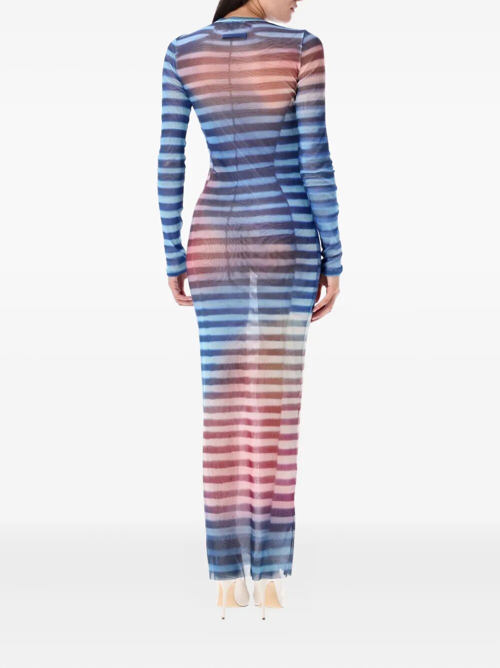 Jean Paul Gaultier Women Mesh Long Dress Printed "Air"