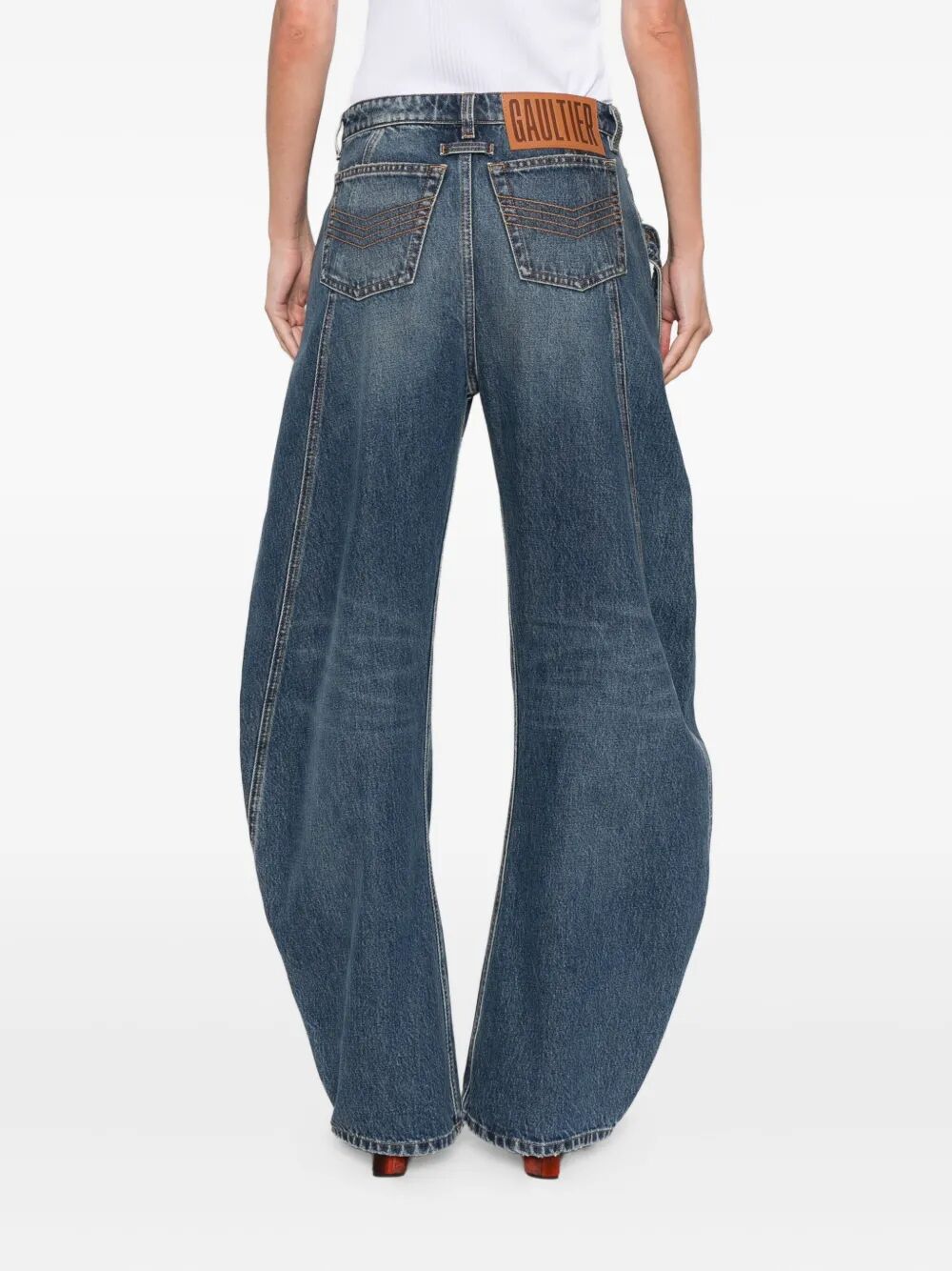 Jean Paul Gaultier Women Low Waisted Jean With Strap Detail On The Front