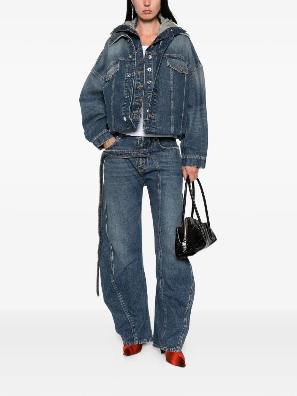 Jean Paul Gaultier Women Low Waisted Jean With Strap Detail On The Front
