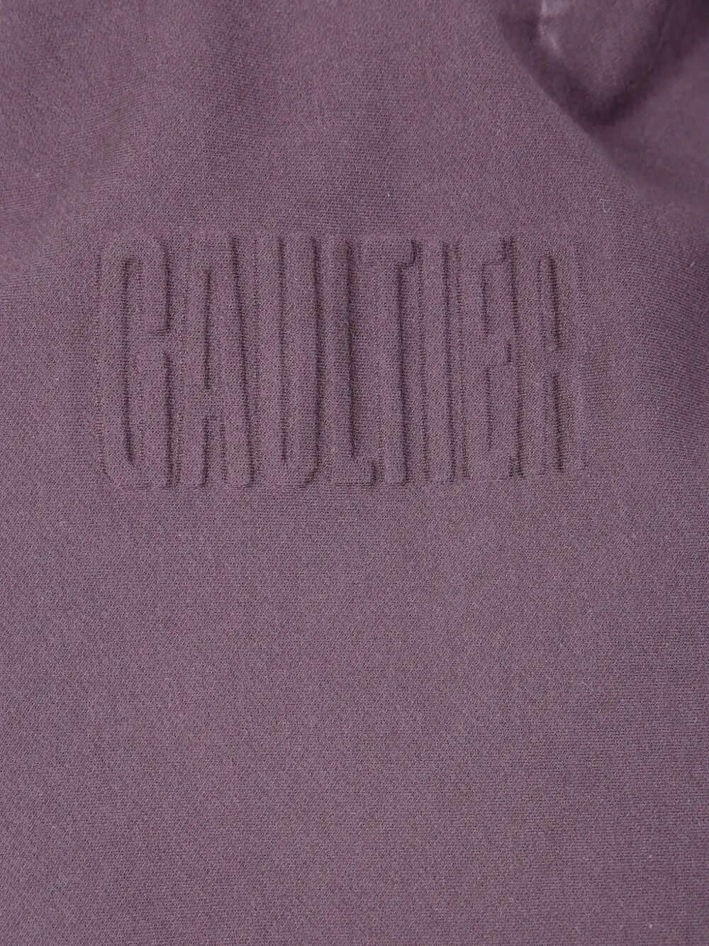 Jean Paul Gaultier Women Bonded Cotton Cropped Bat Sleeves Hoodie With "Gaultier" Embossing