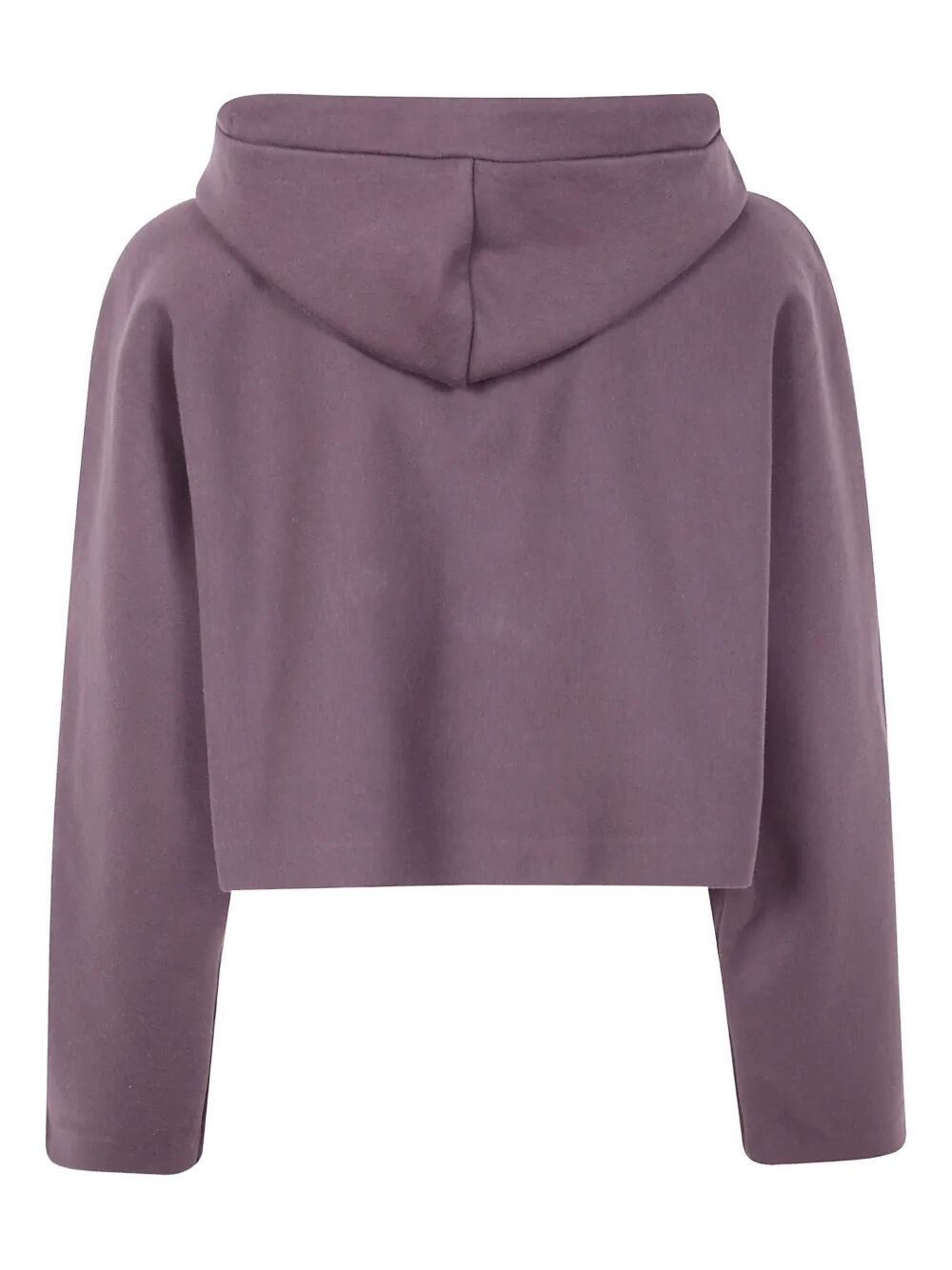 Jean Paul Gaultier Women Bonded Cotton Cropped Bat Sleeves Hoodie With "Gaultier" Embossing
