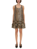 Ganni Women Leopard Mini Dress