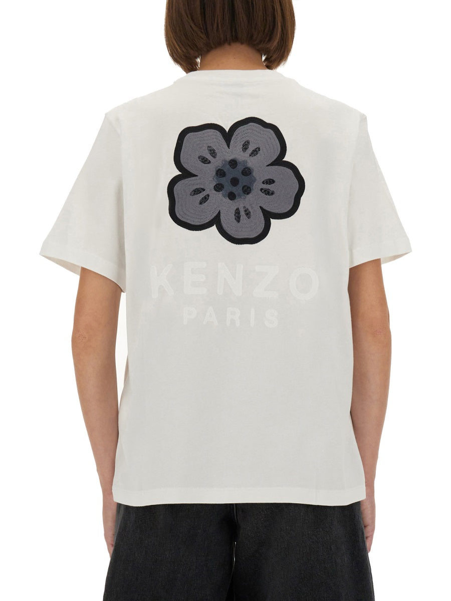 Kenzo Women T-Shirt With "Boke Flower" Embroidery