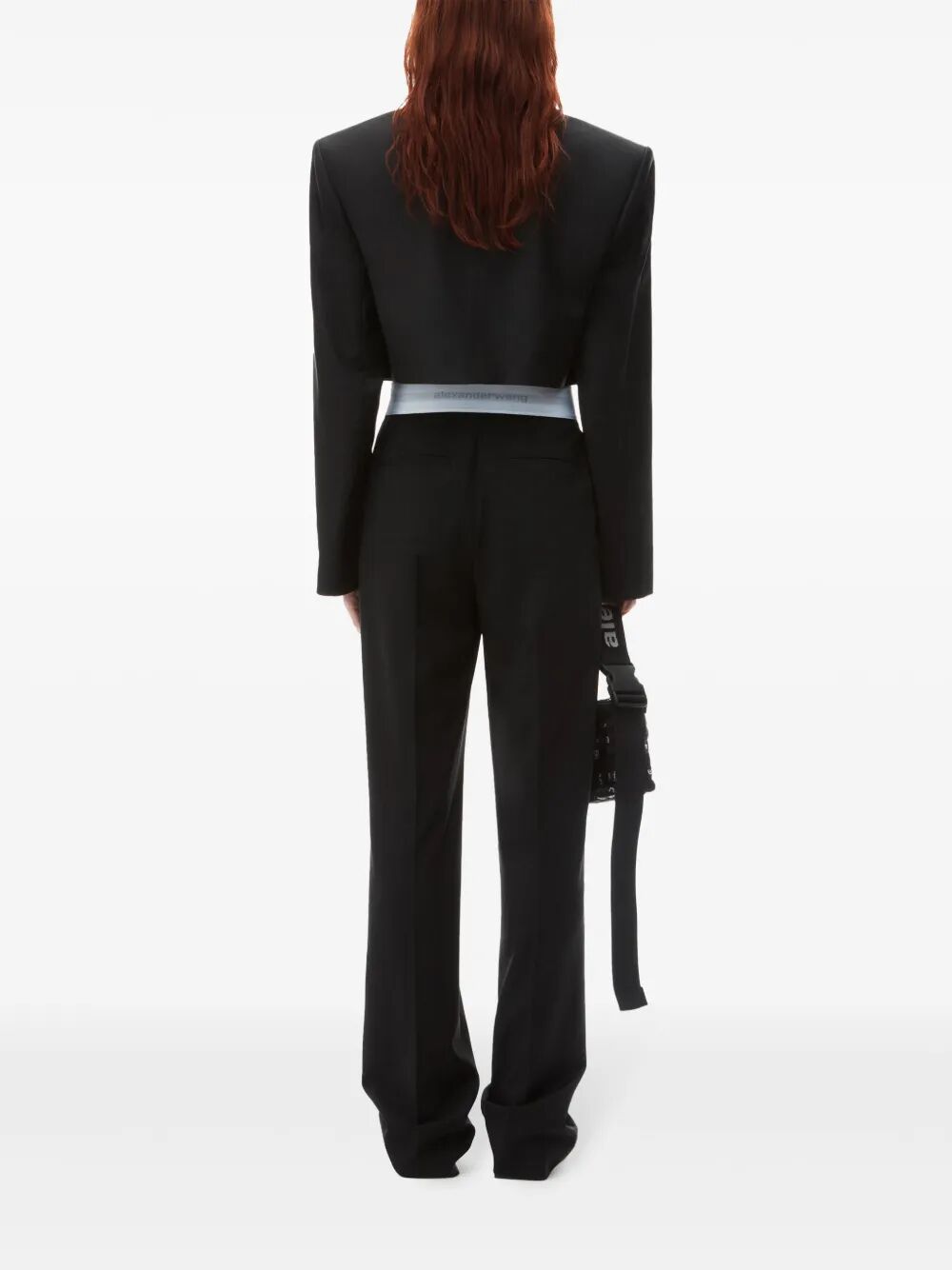 Alexander Wang Women High Waisted Pleated Pant With Logo Elastic