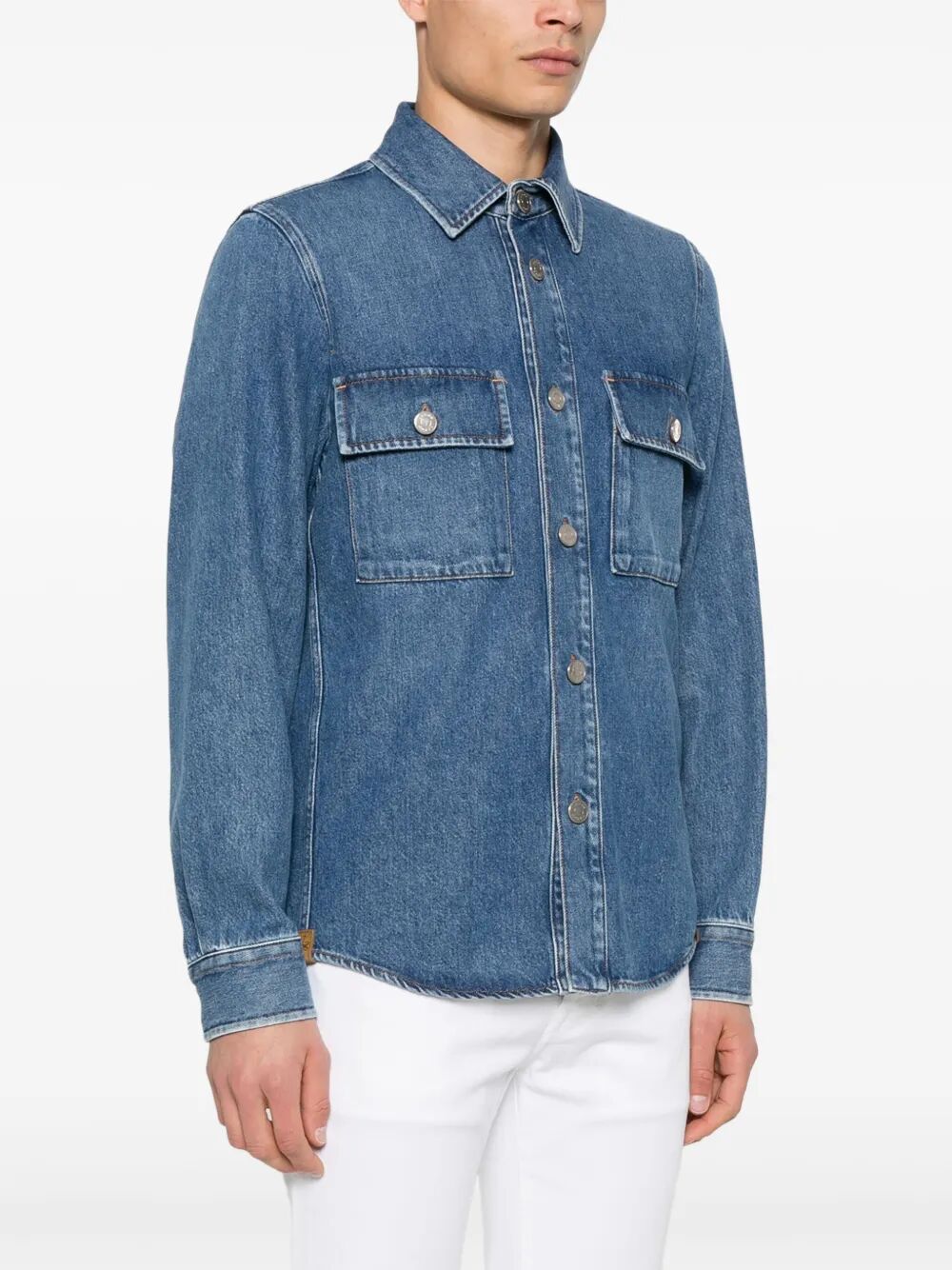 Jacob Cohen Men Light Jacket Denim Blue Vintage
