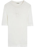 Jil Sander Women Ss Cn T-Shirt W/ Flower Crochet