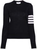 Thom Browne Women Wool 4-Bar Relaxed Pullover