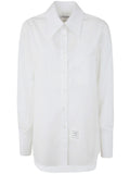 Thom Browne Women Exaggerated Easy Fit Point Collar Shirt In Poplin