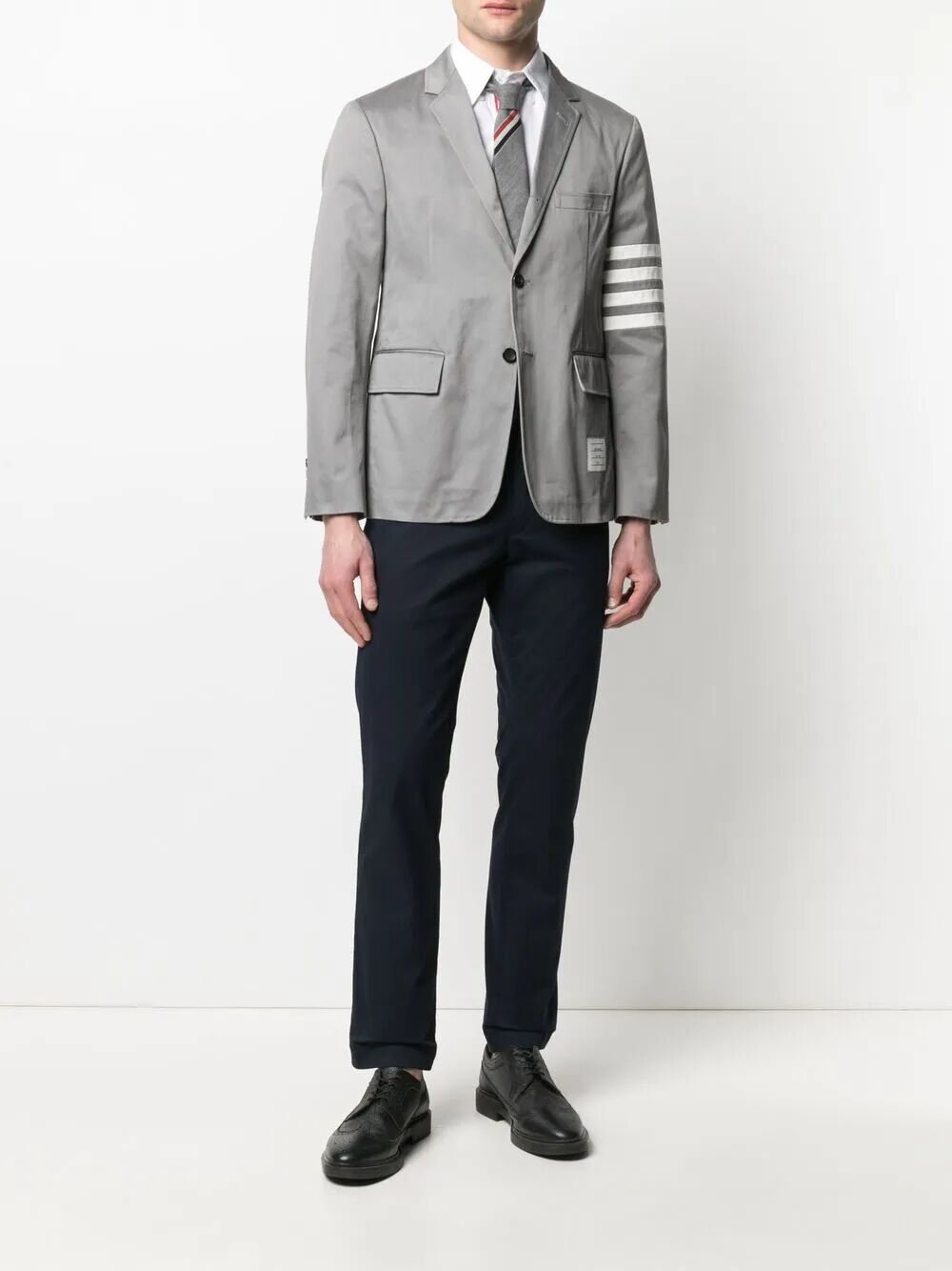 Thom Browne Men Classic L/S Bd Pc Shirt W/ Cf Gg Placket In Solid Poplin