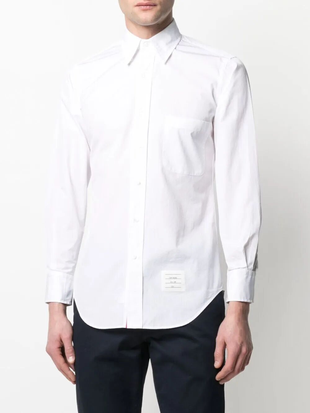 Thom Browne Men Classic L/S Bd Pc Shirt W/ Cf Gg Placket In Solid Poplin