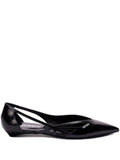 Prada Women Brushed Leather Cut-Out Ballerinas