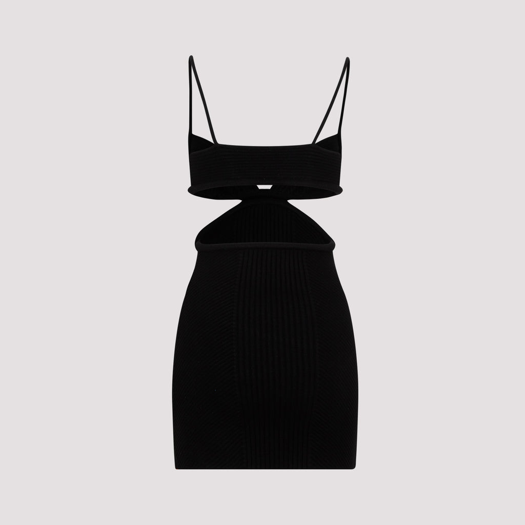 Off White Cut Out Ribbed Mini Dress Women