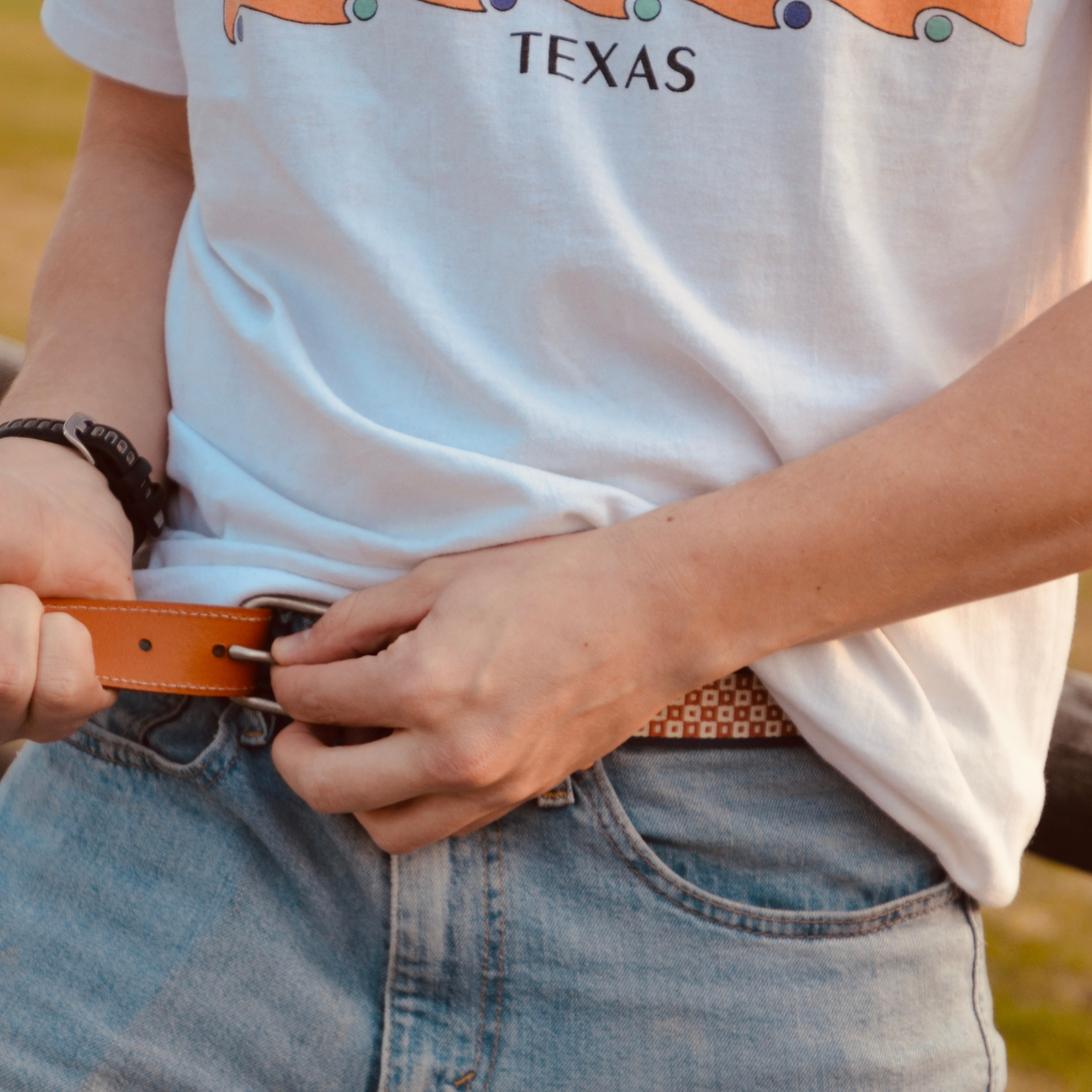 Aztec Checker Belt
