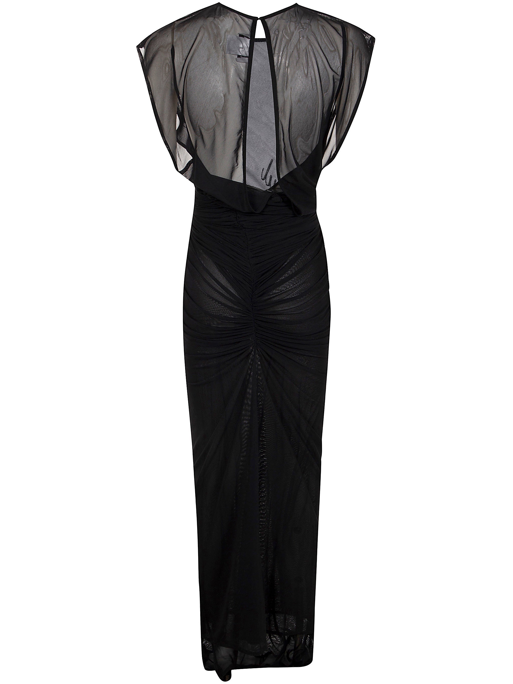 Jean Paul Gaultier Women Mesh Open Back Sleeveless Dress Velvet Flock "Jean Paul Gaultier"