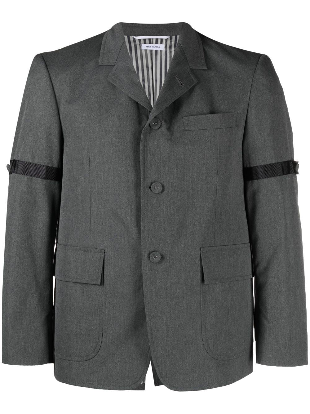 Thom Browne Men Unstructured Straight Fit Sb S/C With Gg Armband In Typewriter Cloth