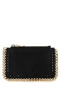 Stella Mccartney Women Black Shaggy Deer Falabella Card Holder