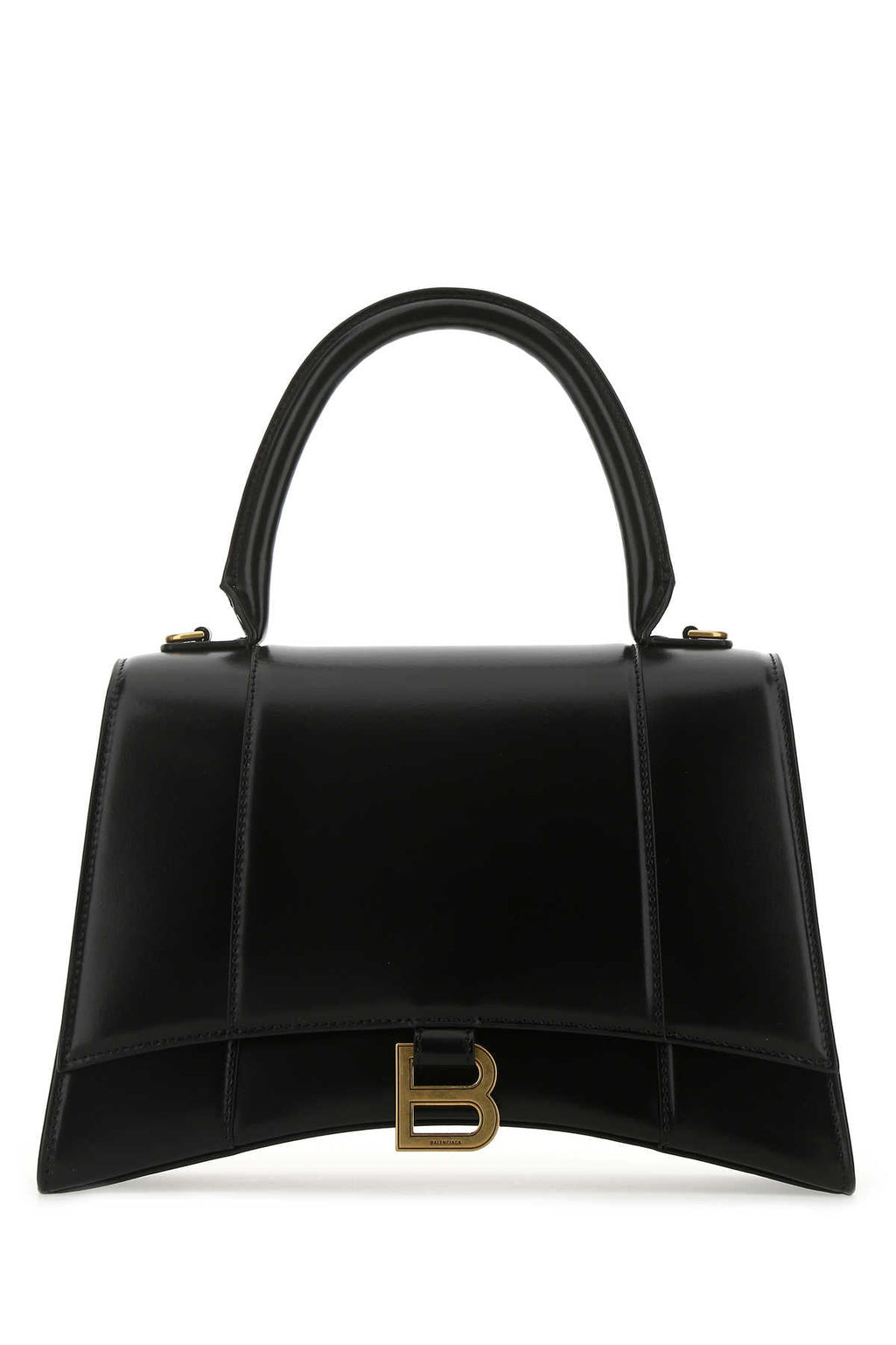 Balenciaga Women Black Leather Medium Hourglass Handbag