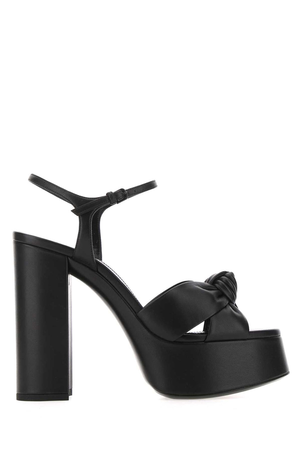Saint Laurent Women Black Leather Bianca 85 Sandals