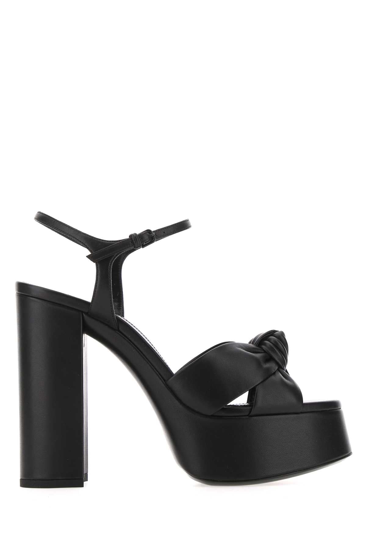 Saint Laurent Women Black Leather Bianca 85 Sandals