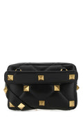 Valentino Garavani Men Black Nappa Leather Roman Stud Handbag