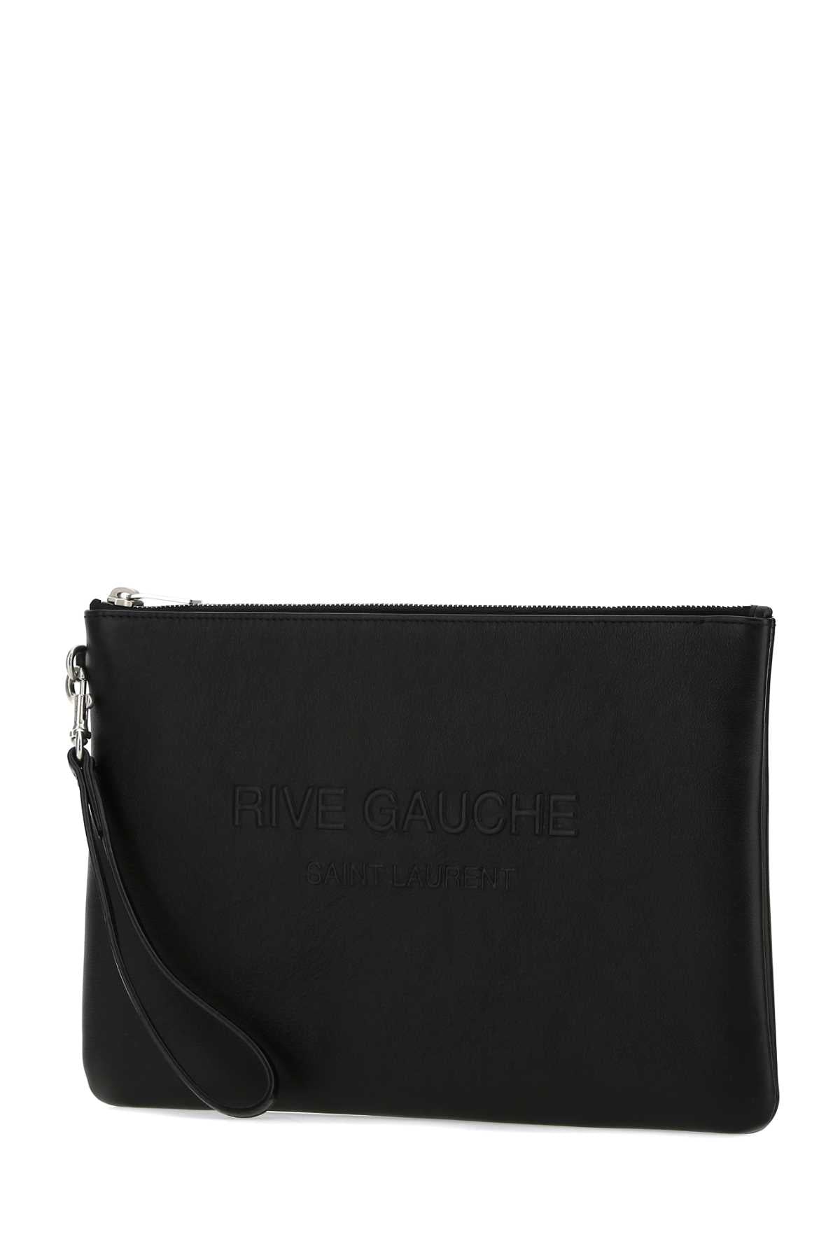 Saint Laurent Men Black Leather Clutch