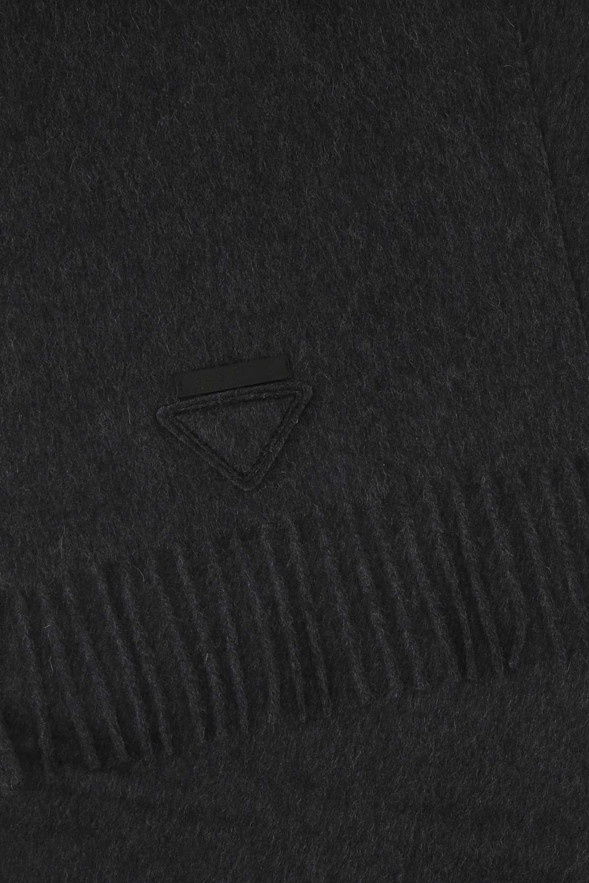Prada Women Charcoal Cashmere Scarf