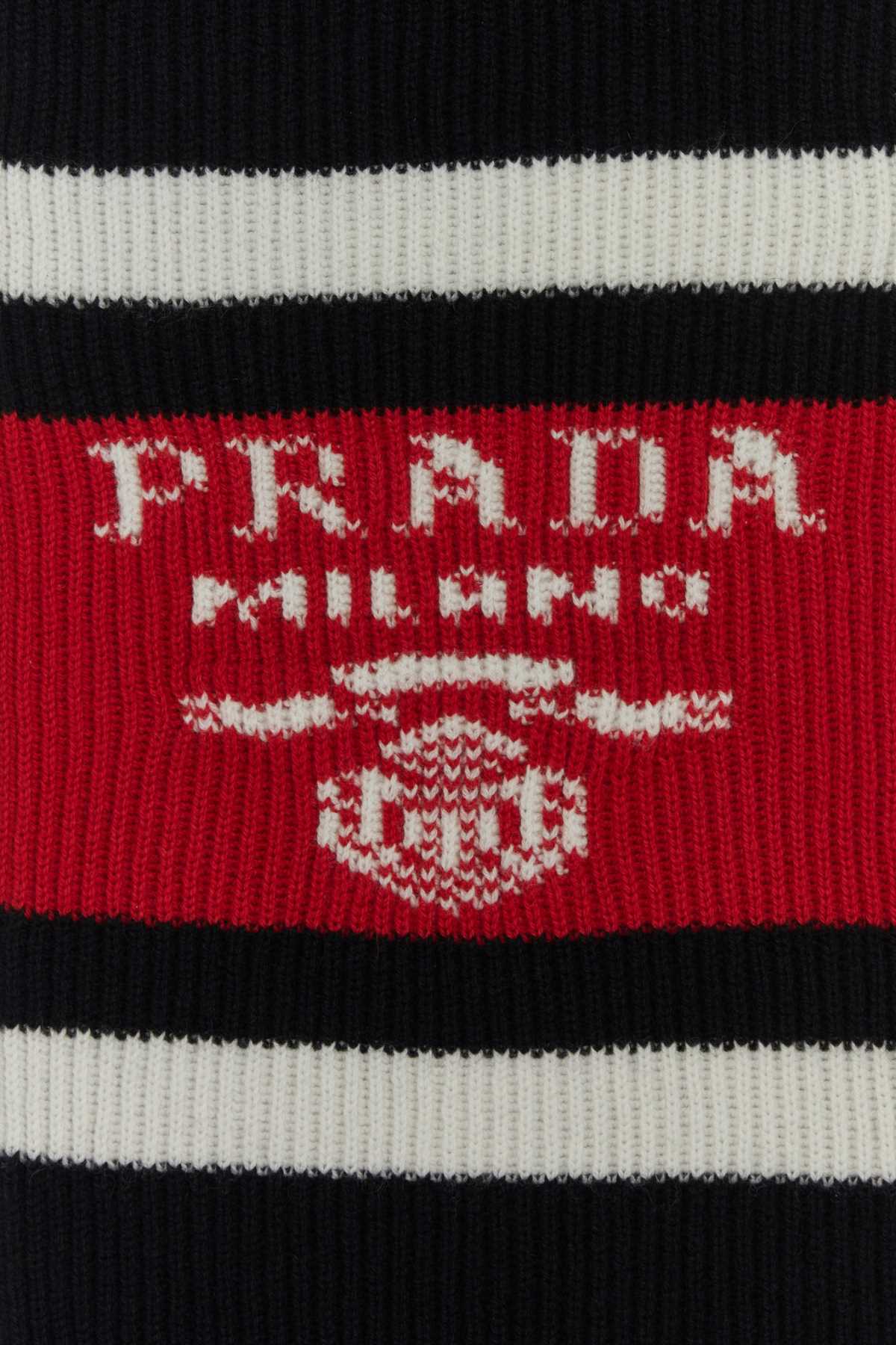 Prada Men Black Cashmere Scarf