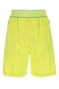 Bottega Veneta Men Acid Green Nylon Bermuda Shorts