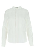 Saint Laurent Women White Poplin Shirt