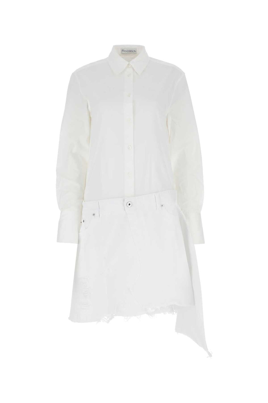 Jw Anderson Women White Poplin And Denim Dress