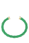 Bottega Veneta Women Grass Green Nappa Leather Twist Bracelet