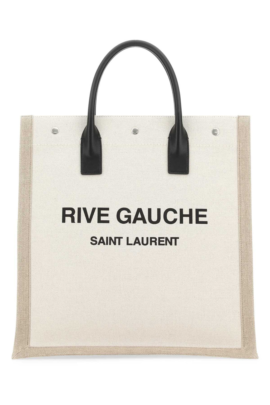 Saint Laurent Men Two-Tone Canvas Rive Gauche Shopping Bag